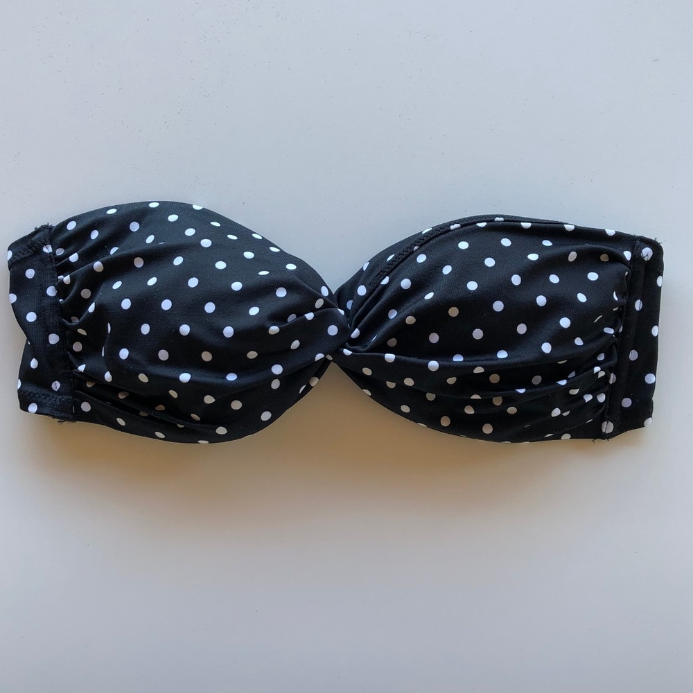 Vintage Strapless Polka Dot Bathing Suite Top
